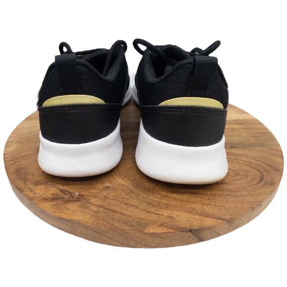 Adidas QT Racer 2.0 Women's Running Shoes Sneakers Black Metallic Gold Size 7.5 - Picture 4 of 8